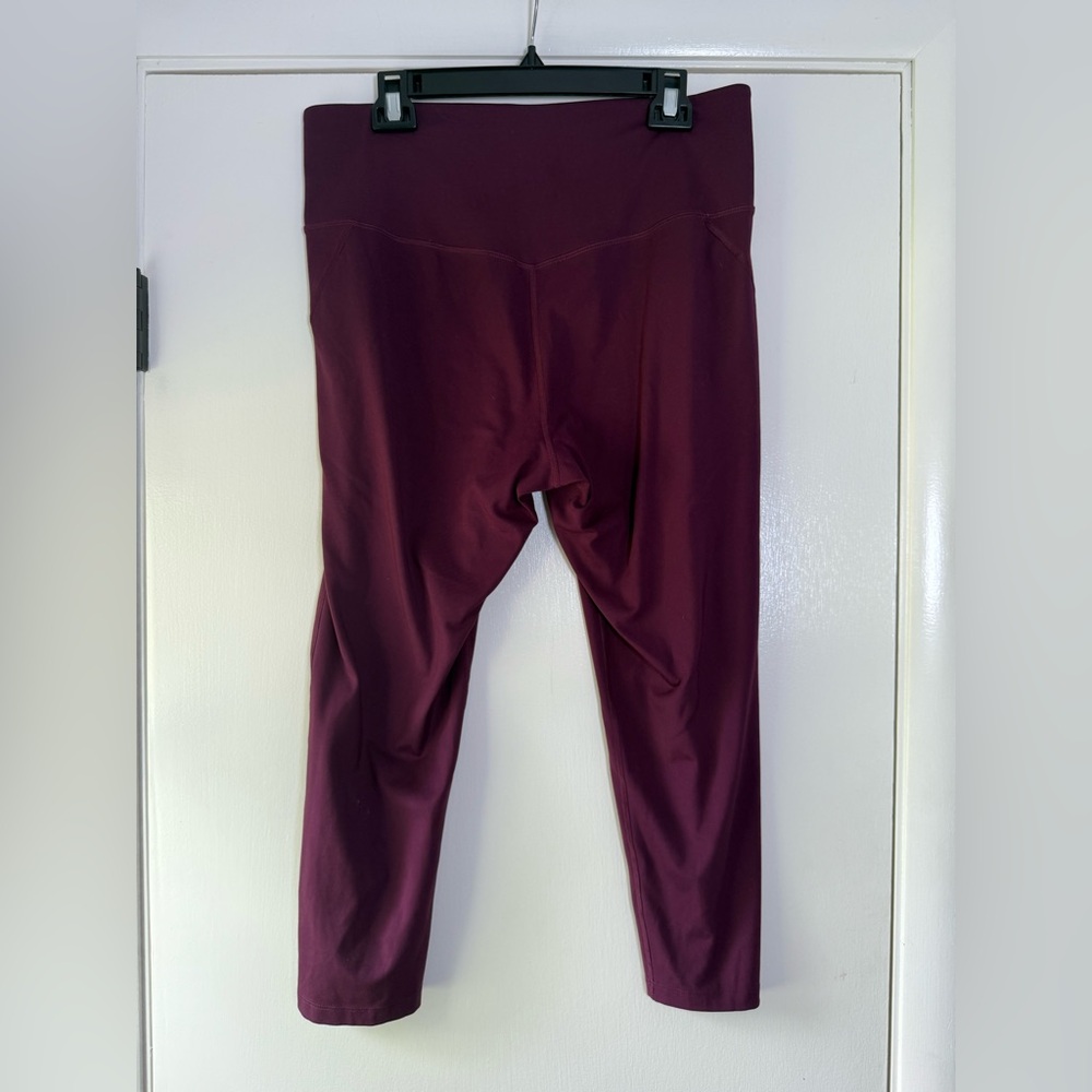Girlfriend Collective High Rise Compressive Crop Leggings Wine Plum Size XXL 2X - Picture 3 of 7